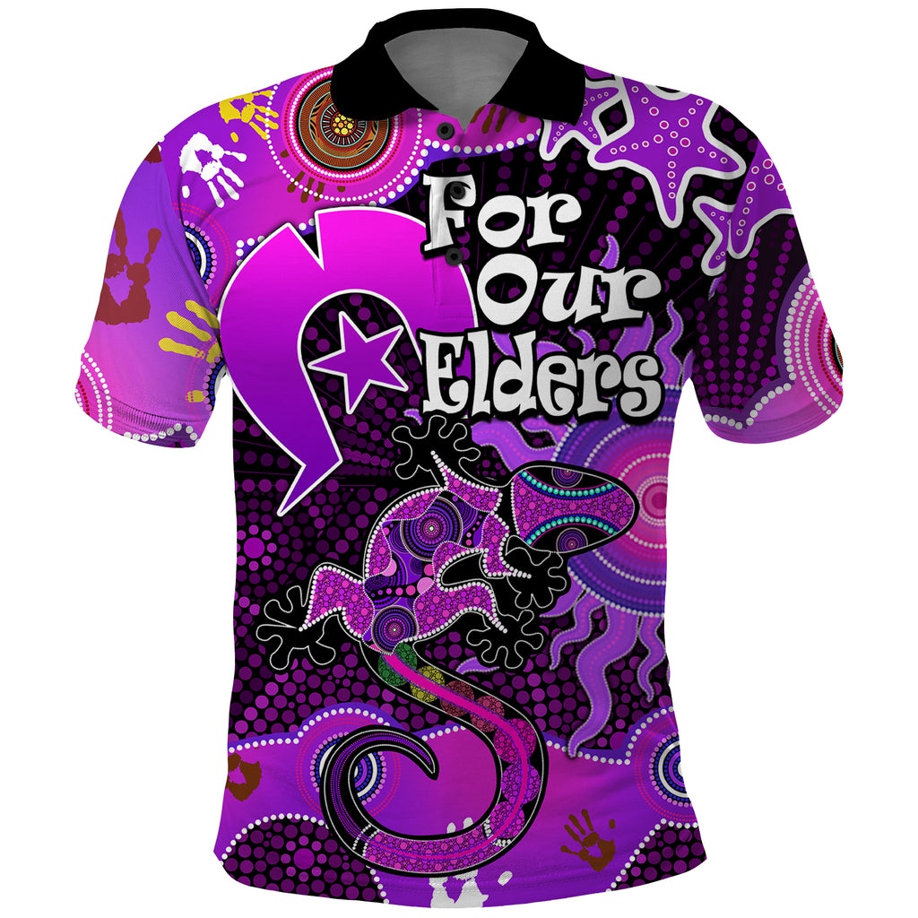 aboriginal-naidoc-week-2023-polo-shirt-turtle-lizard-sun