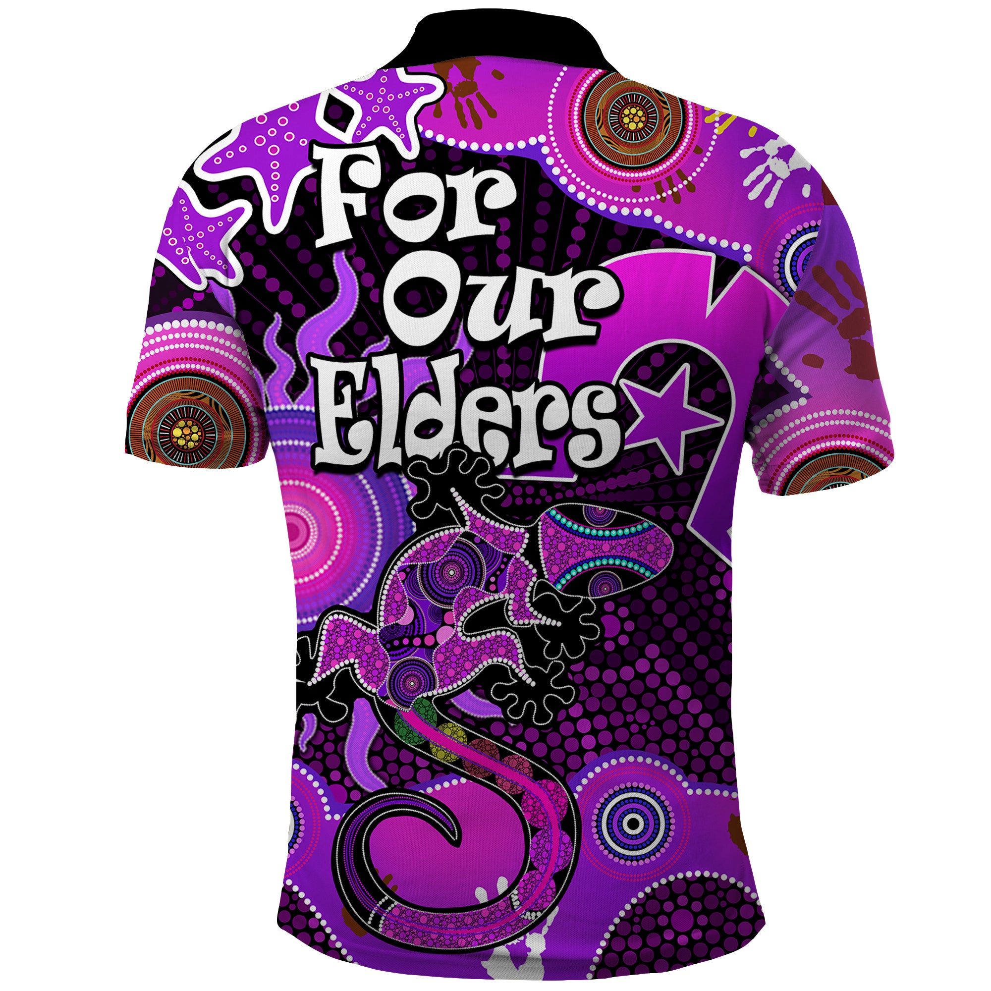 aboriginal-naidoc-week-2023-polo-shirt-turtle-lizard-sun