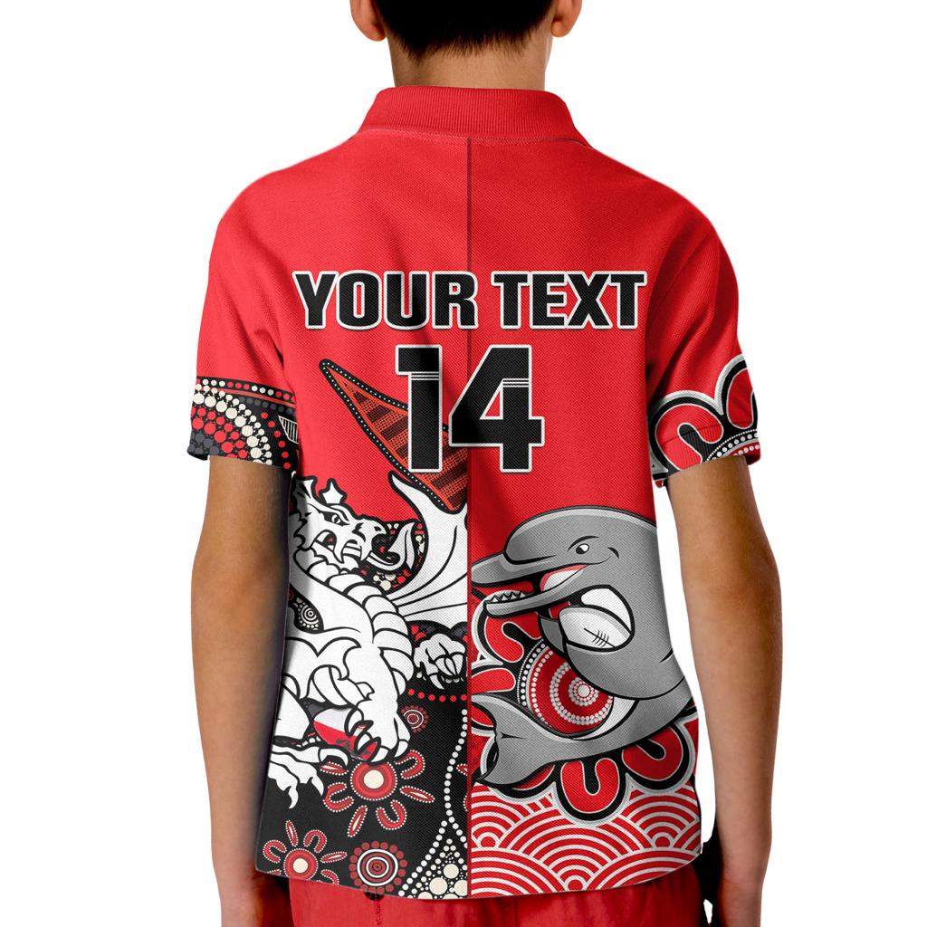 custom-text-and-number-dolphins-and-dragons-rugby-kid-polo-shirt-together-indigenous