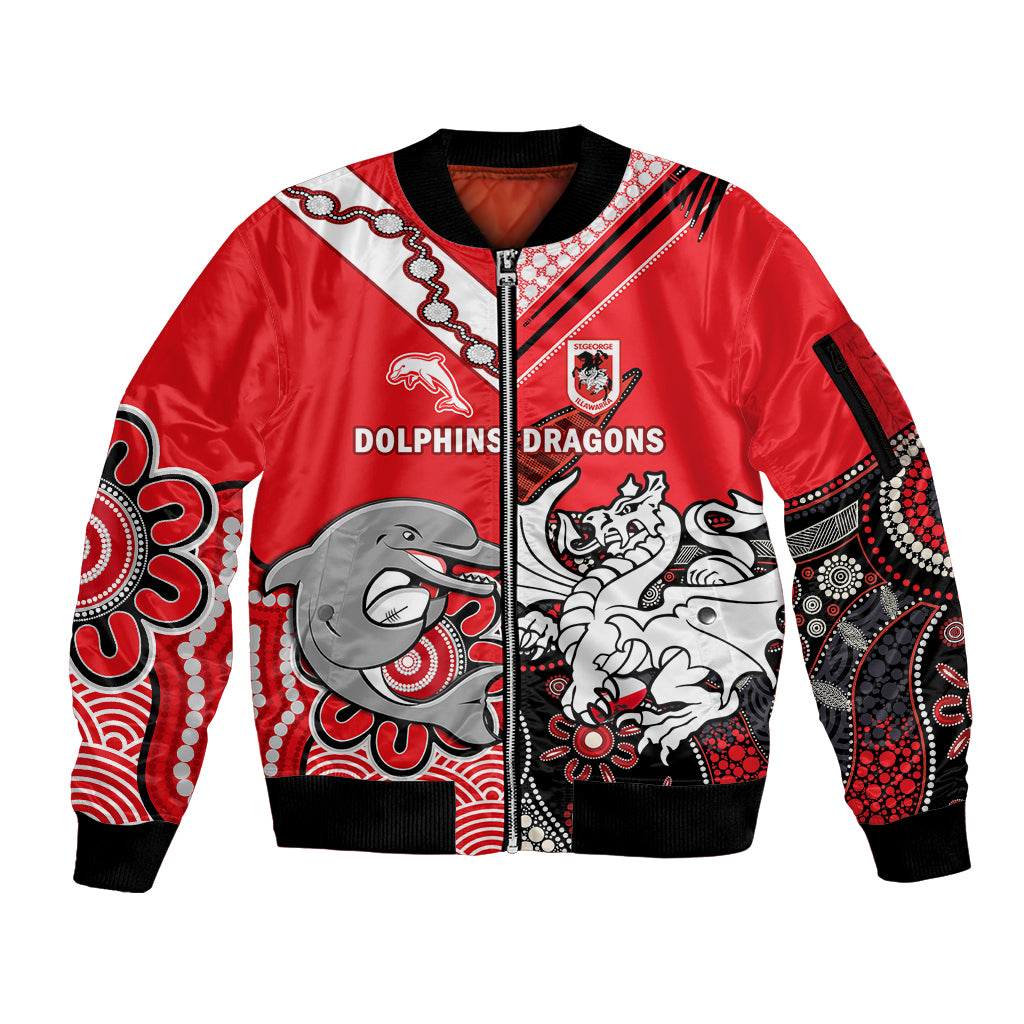 custom-text-and-number-dolphins-and-dragons-rugby-sleeve-zip-bomber-jacket-together-indigenous