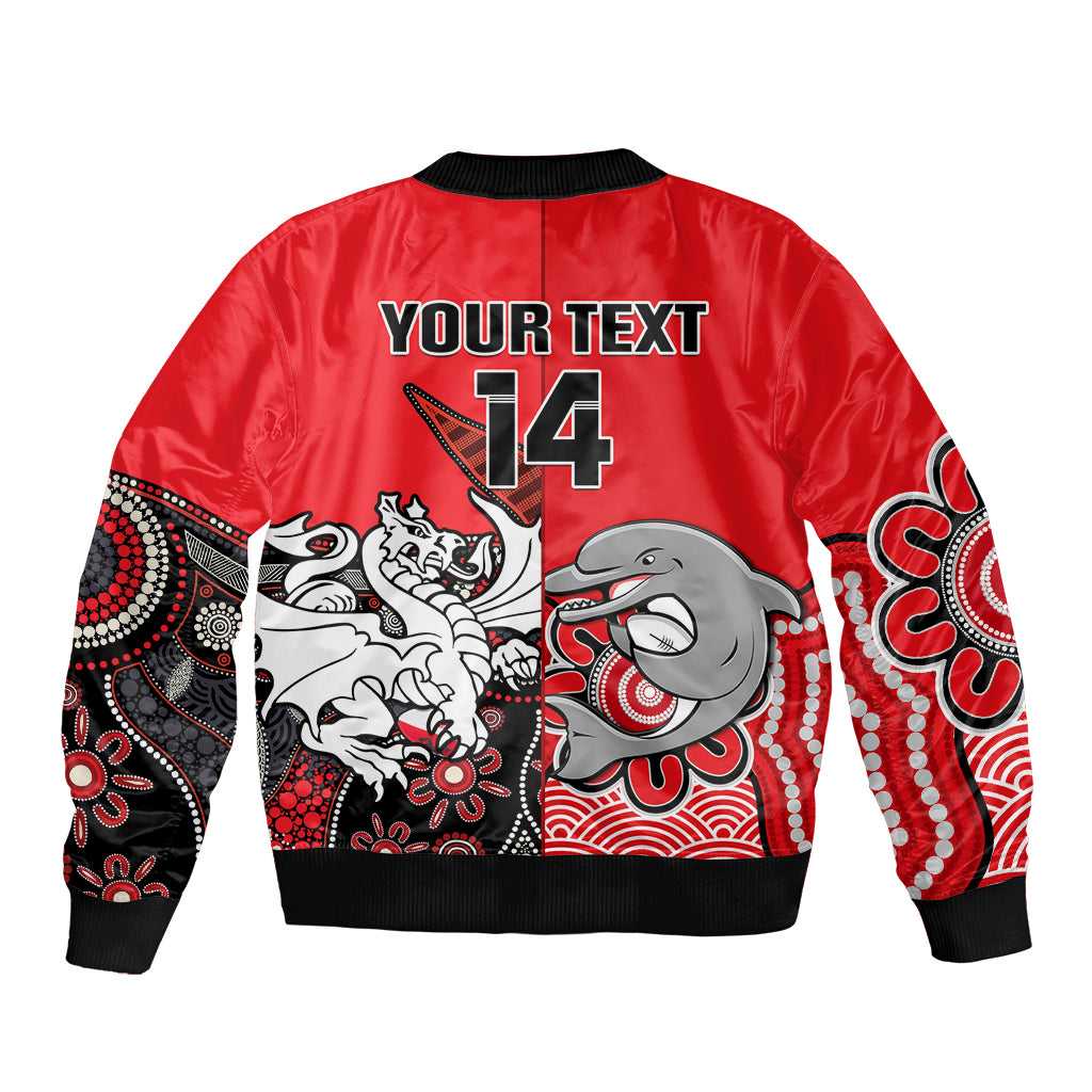 custom-text-and-number-dolphins-and-dragons-rugby-sleeve-zip-bomber-jacket-together-indigenous
