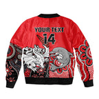 custom-text-and-number-dolphins-and-dragons-rugby-sleeve-zip-bomber-jacket-together-indigenous