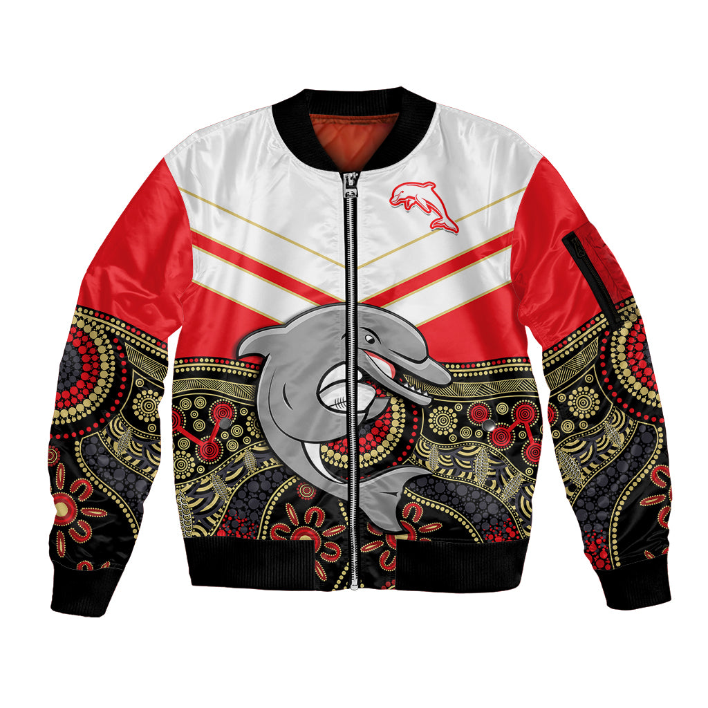 custom-text-and-number-dolphins-rugby-sleeve-zip-bomber-jacket-indigenous-dynamic-version