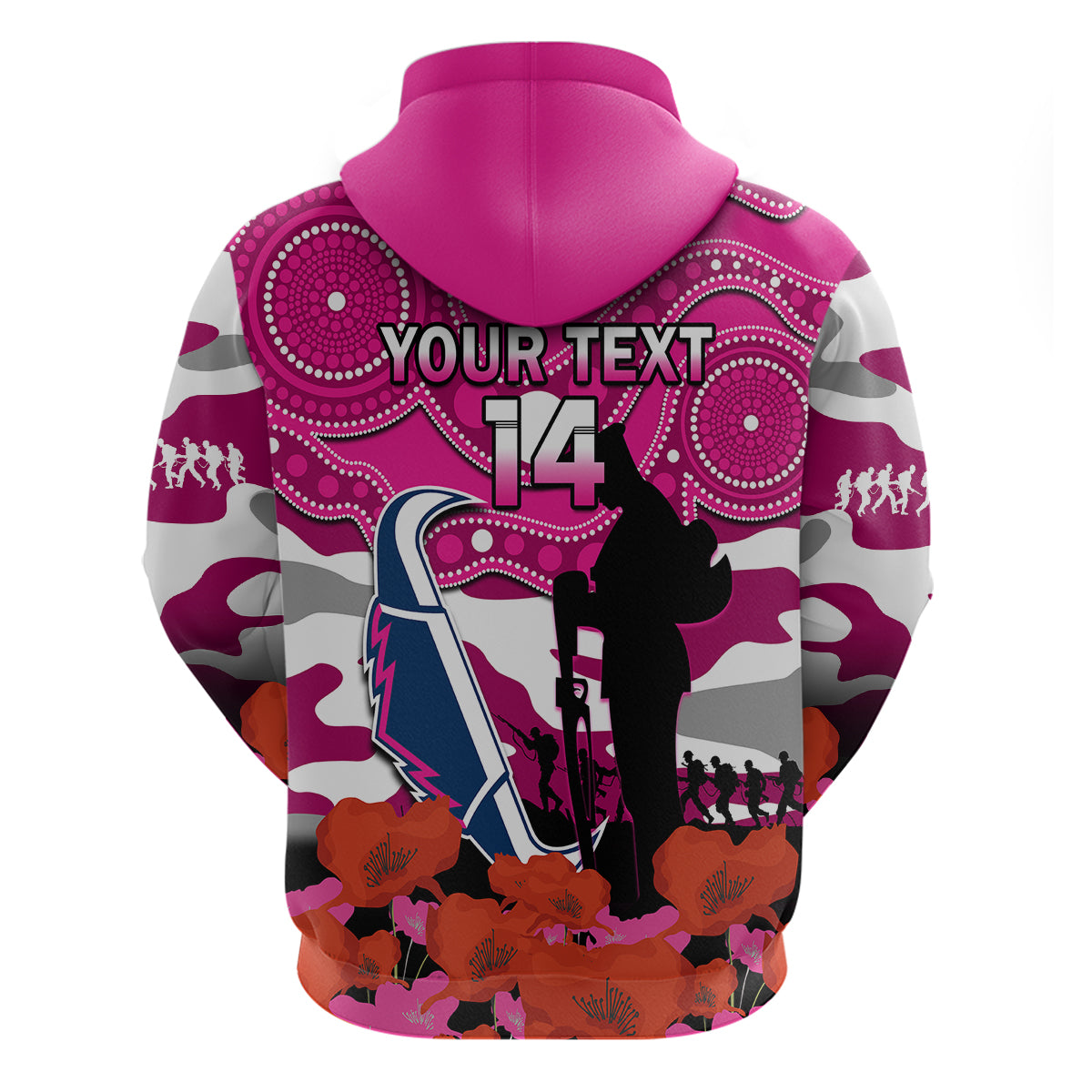 custom-text-and-number-cowboys-rugby-anzac-2023-hoodie-poppy-mix-aboriginal-magenta-version