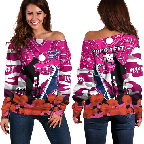 custom-text-and-number-cowboys-rugby-anzac-2023-off-shoulder-sweater-poppy-mix-aboriginal-magenta-version