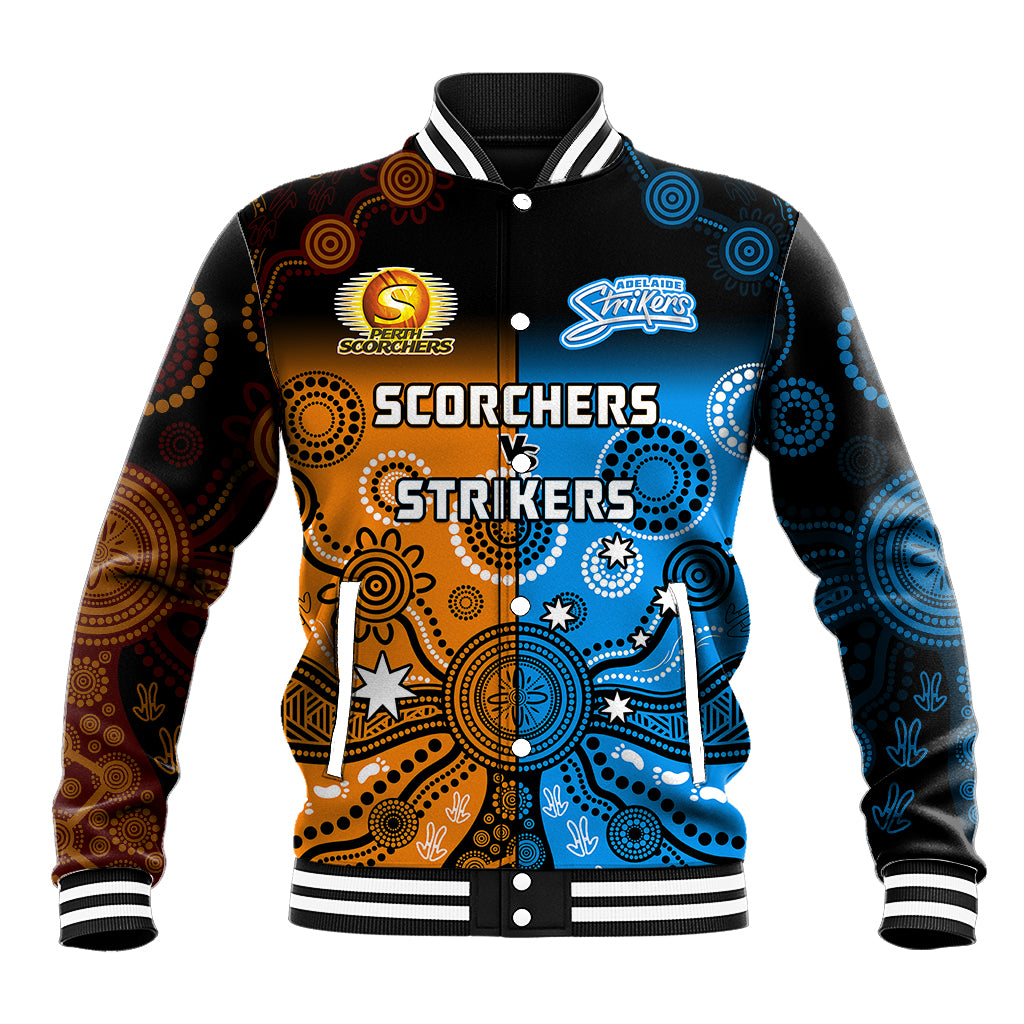 custom-text-and-number-perth-scorchers-and-adelaide-strikers-cricket-baseball-jacket-aboriginal-art