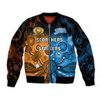 custom-text-and-number-perth-scorchers-and-adelaide-strikers-cricket-bomber-jacket-aboriginal-art