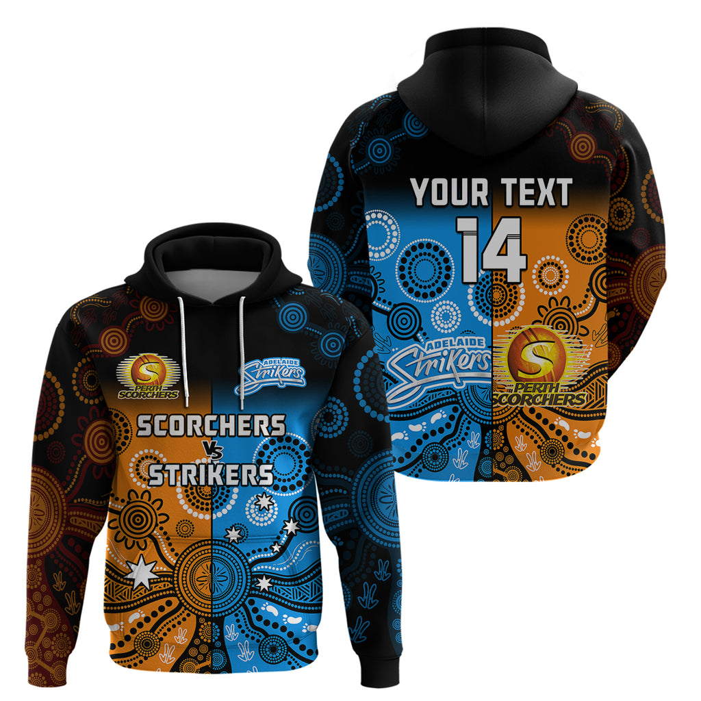 custom-text-and-number-perth-scorchers-and-adelaide-strikers-cricket-hoodie-aboriginal-art
