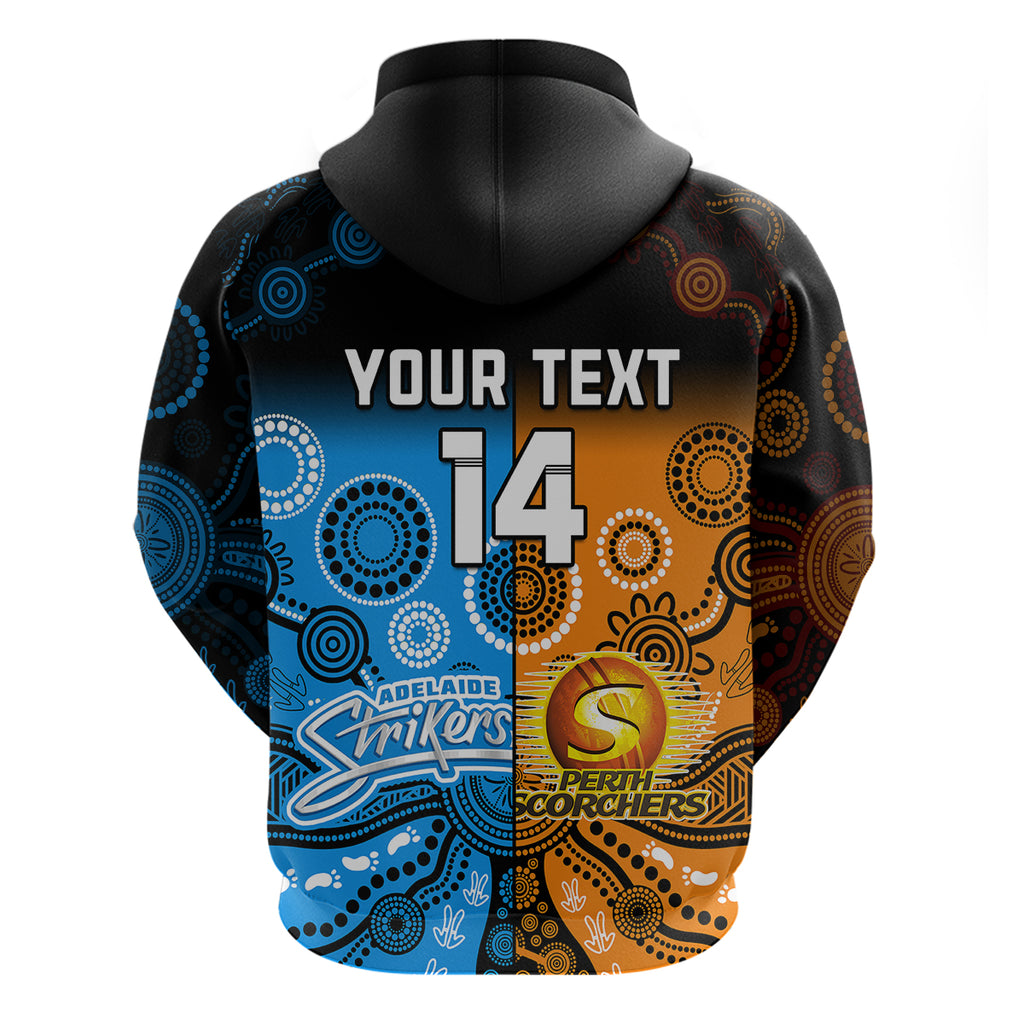 custom-text-and-number-perth-scorchers-and-adelaide-strikers-cricket-hoodie-aboriginal-art