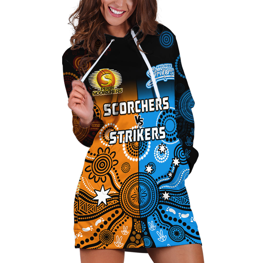 custom-text-and-number-perth-scorchers-and-adelaide-strikers-cricket-hoodie-dress-aboriginal-art