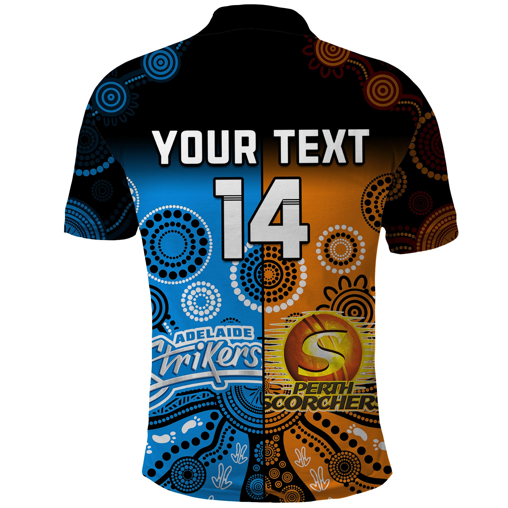 custom-text-and-number-perth-scorchers-and-adelaide-strikers-cricket-polo-shirt-aboriginal-art