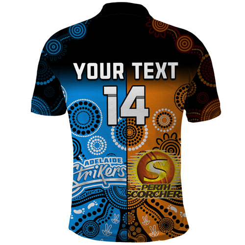 custom-text-and-number-perth-scorchers-and-adelaide-strikers-cricket-polo-shirt-aboriginal-art