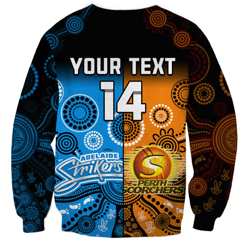 custom-text-and-number-perth-scorchers-and-adelaide-strikers-cricket-sweatshirt-aboriginal-art