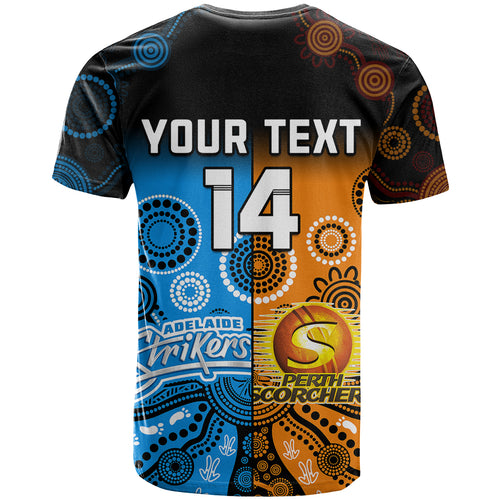 custom-text-and-number-perth-scorchers-and-adelaide-strikers-cricket-t-shirt-aboriginal-art