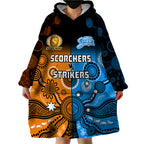 custom-text-and-number-perth-scorchers-and-adelaide-strikers-cricket-wearable-blanket-hoodie-aboriginal-art