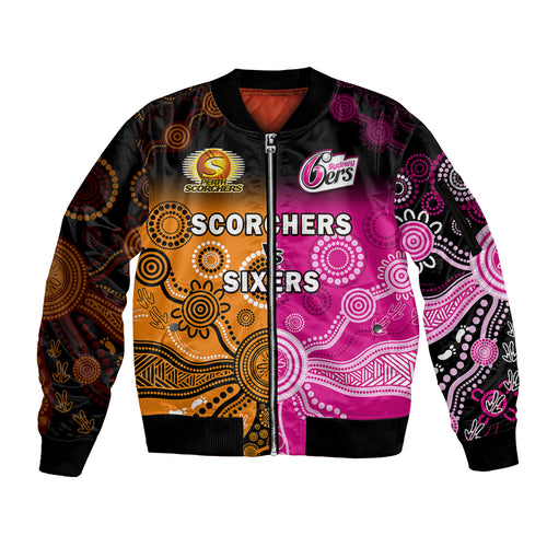 perth-scorchers-and-sydney-sixers-cricket-sleeve-zip-bomber-jacket-aboriginal-art