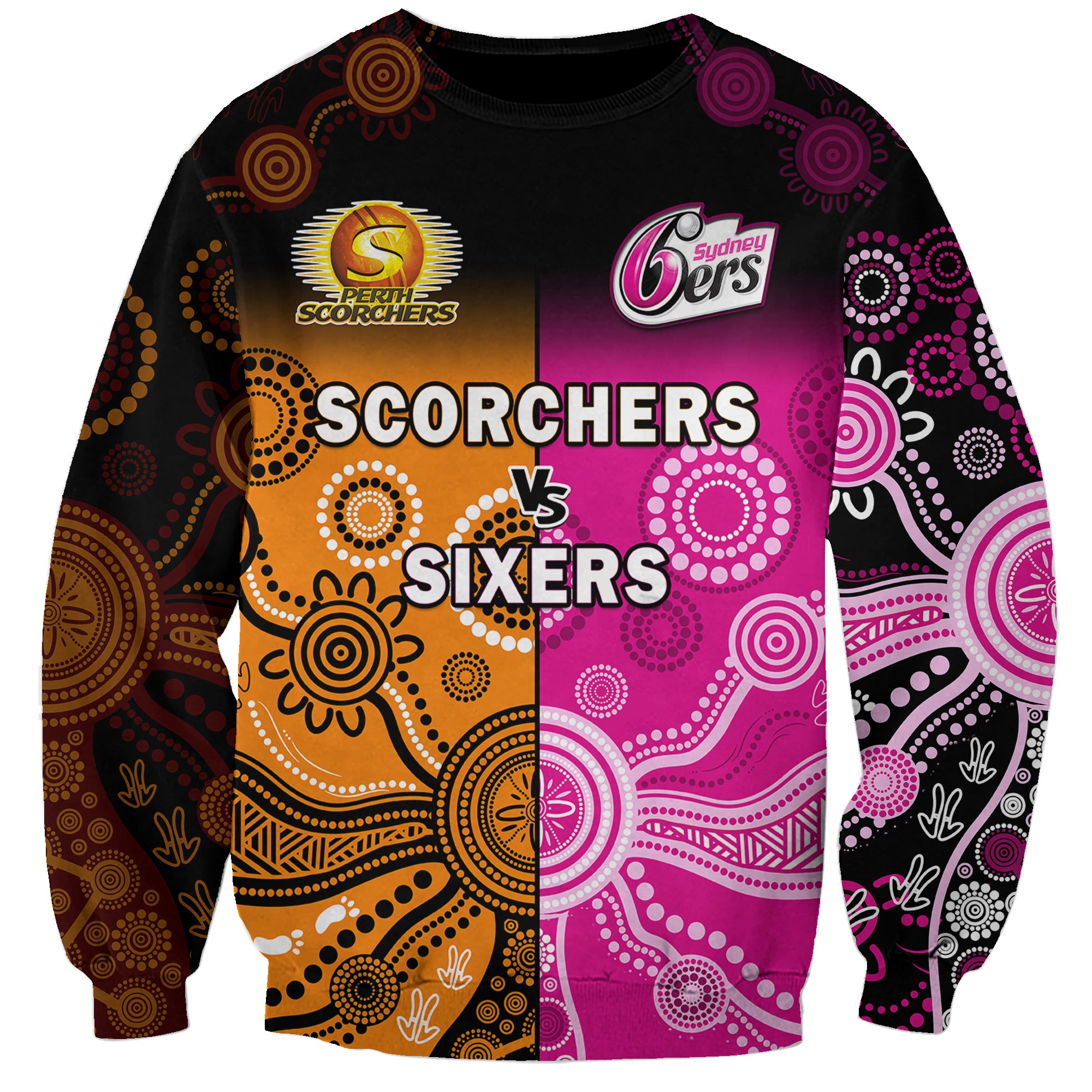 perth-scorchers-and-sydney-sixers-cricket-sweatshirt-aboriginal-art
