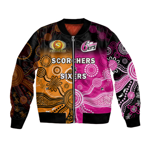 custom-text-and-number-perth-scorchers-and-sydney-sixers-cricket-bomber-jacket-aboriginal-art