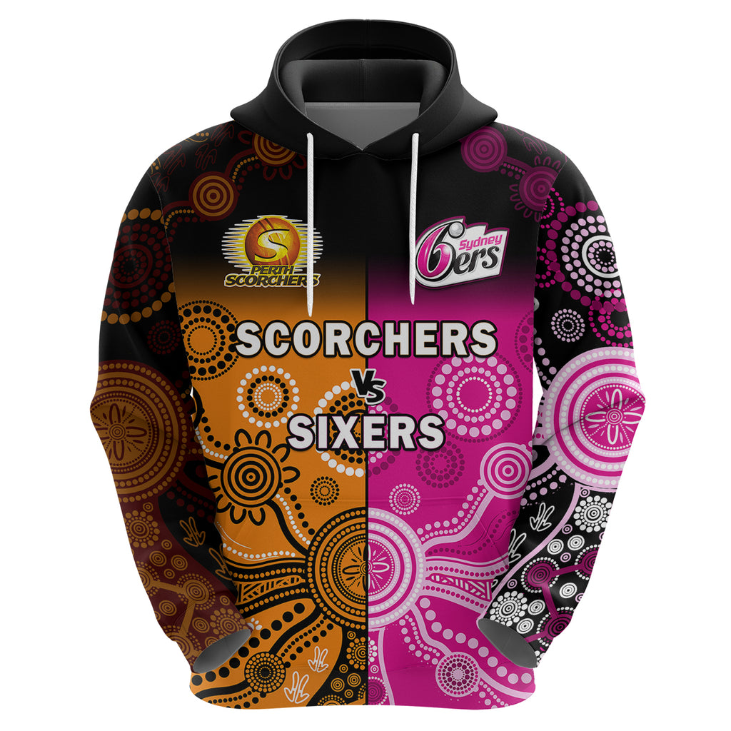 custom-text-and-number-perth-scorchers-and-sydney-sixers-cricket-hoodie-aboriginal-art
