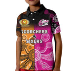 custom-text-and-number-perth-scorchers-and-sydney-sixers-cricket-kid-polo-shirt-aboriginal-art