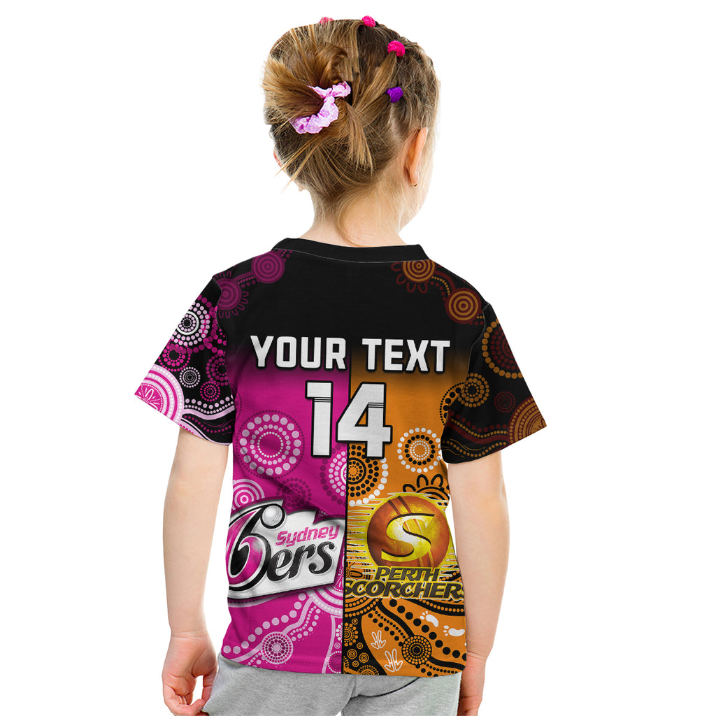 custom-text-and-number-perth-scorchers-and-sydney-sixers-cricket-kid-t-shirt-aboriginal-art