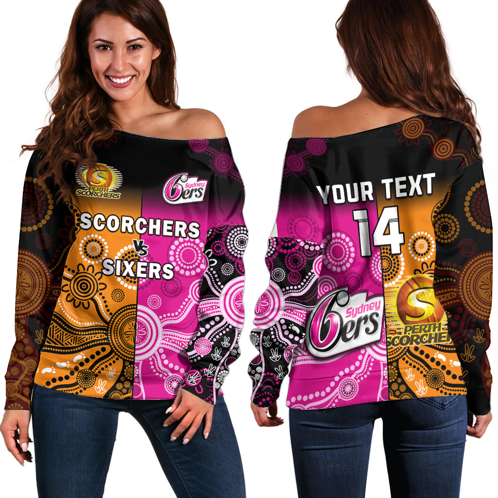 custom-text-and-number-perth-scorchers-and-sydney-sixers-cricket-off-shoulder-sweater-aboriginal-art