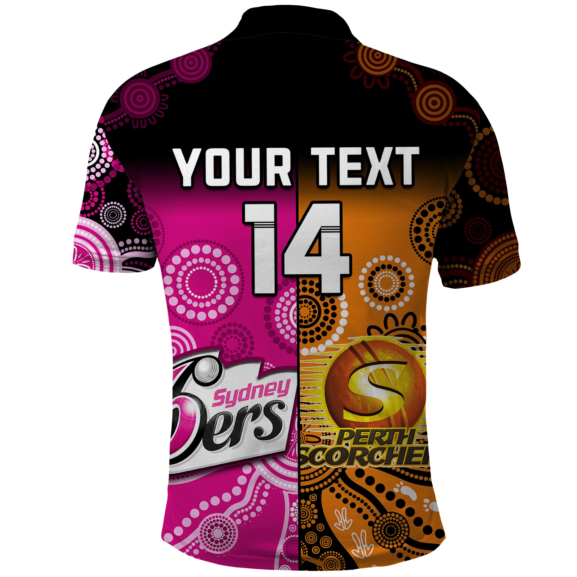 custom-text-and-number-perth-scorchers-and-sydney-sixers-cricket-polo-shirt-aboriginal-art