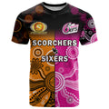 custom-text-and-number-perth-scorchers-and-sydney-sixers-cricket-t-shirt-aboriginal-art