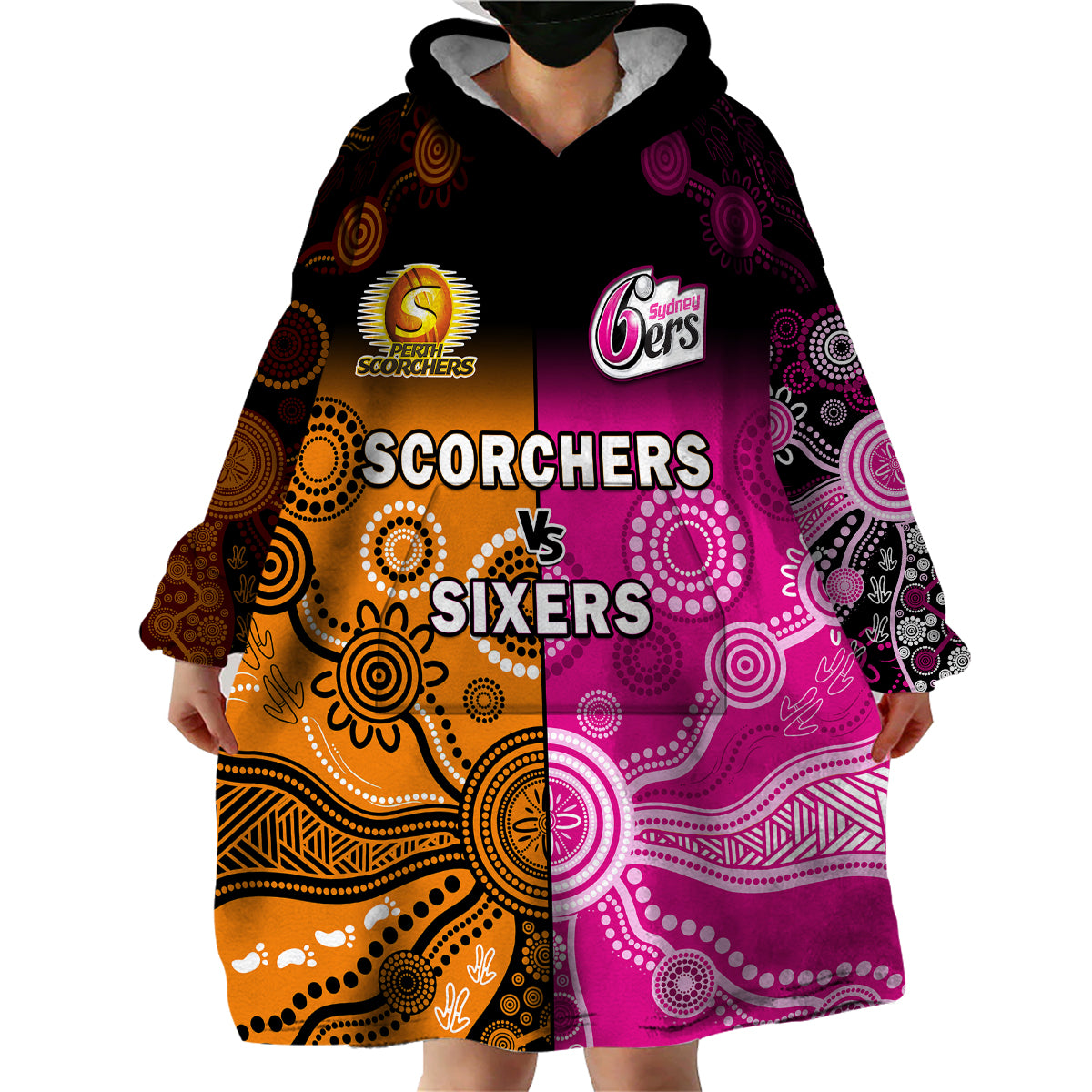 custom-text-and-number-perth-scorchers-and-sydney-sixers-cricket-wearable-blanket-hoodie-aboriginal-art