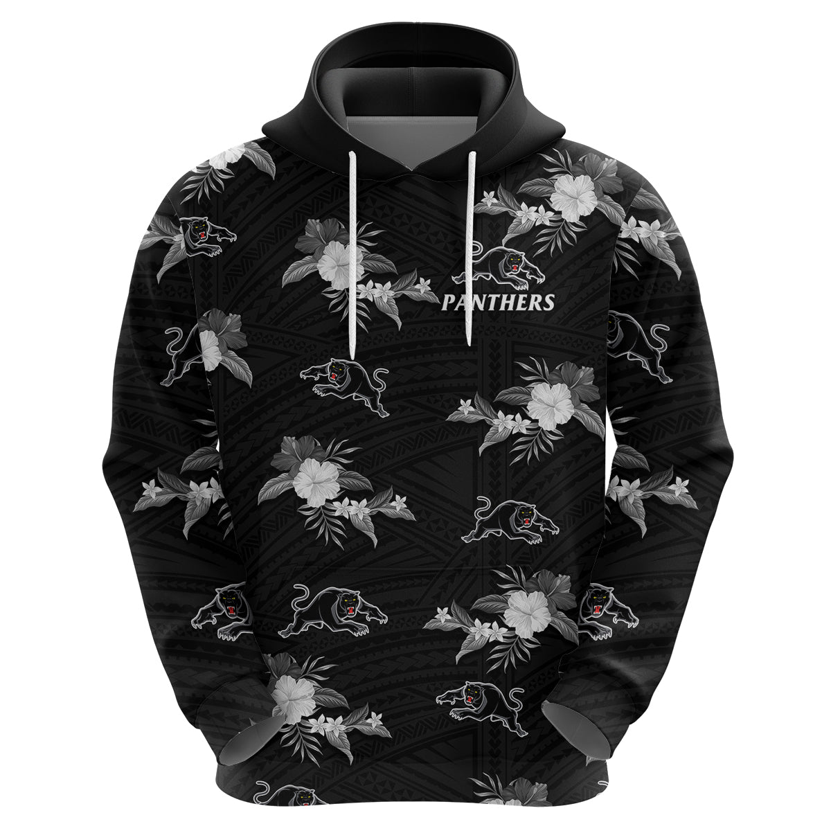 custom-text-and-number-panthers-rugby-hoodie-polynesian-tribal-mix-tropical-hawaiian-style