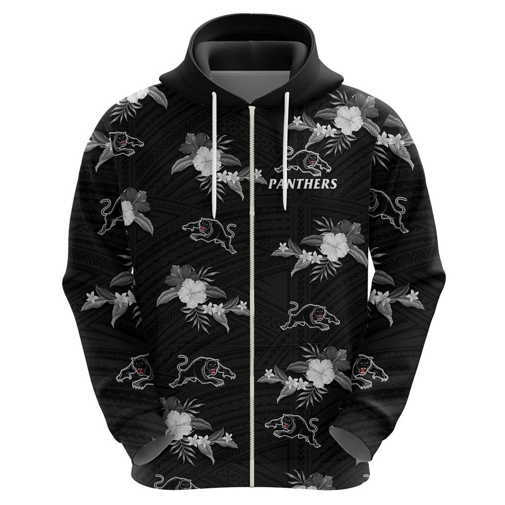 custom-text-and-number-panthers-rugby-hoodie-polynesian-tribal-mix-tropical-hawaiian-style