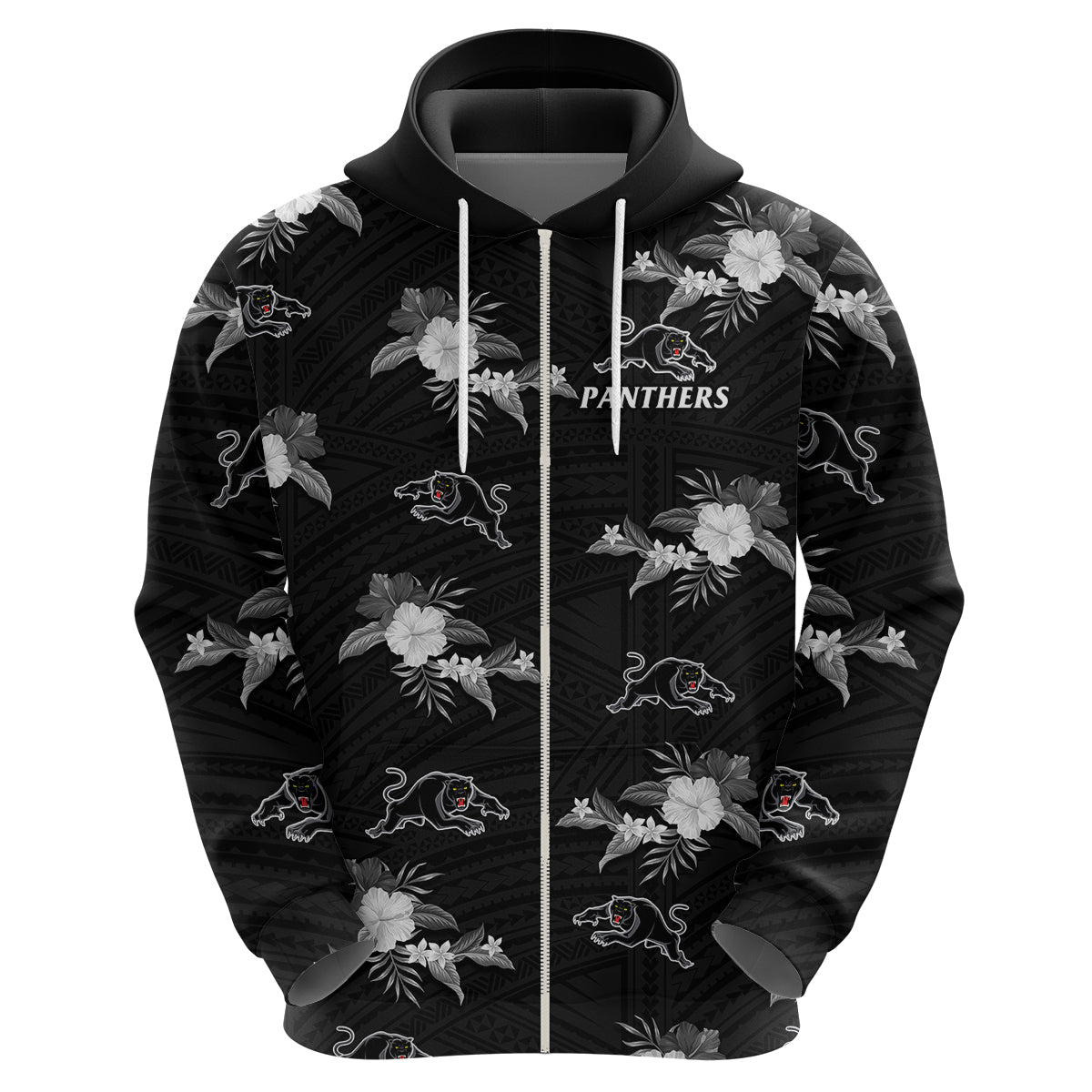 custom-text-and-number-panthers-rugby-hoodie-polynesian-tribal-mix-tropical-hawaiian-style