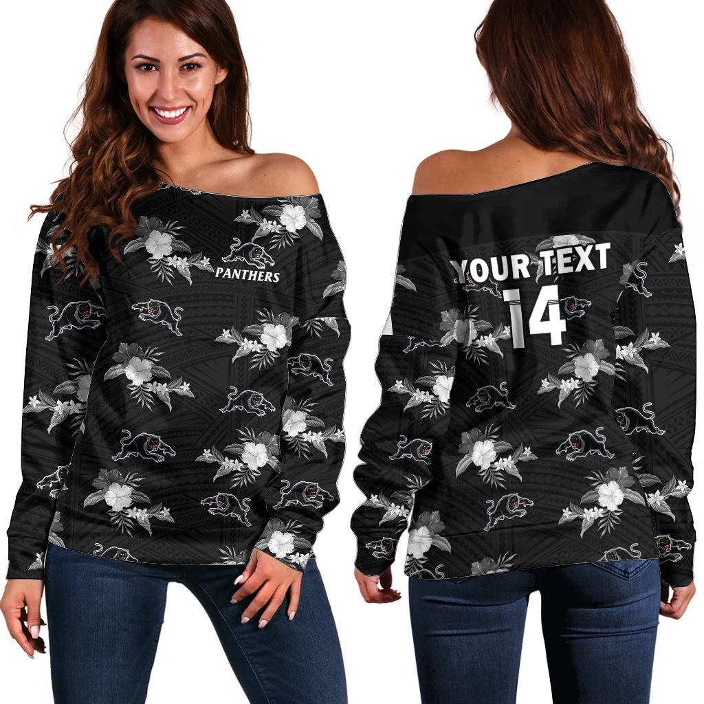 custom-text-and-number-panthers-rugby-off-shoulder-sweater-polynesian-tribal-mix-tropical-hawaiian-style