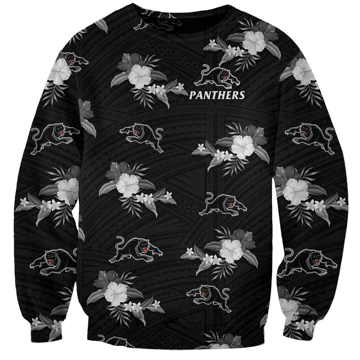 custom-text-and-number-panthers-rugby-sweatshirt-polynesian-tribal-mix-tropical-hawaiian-style