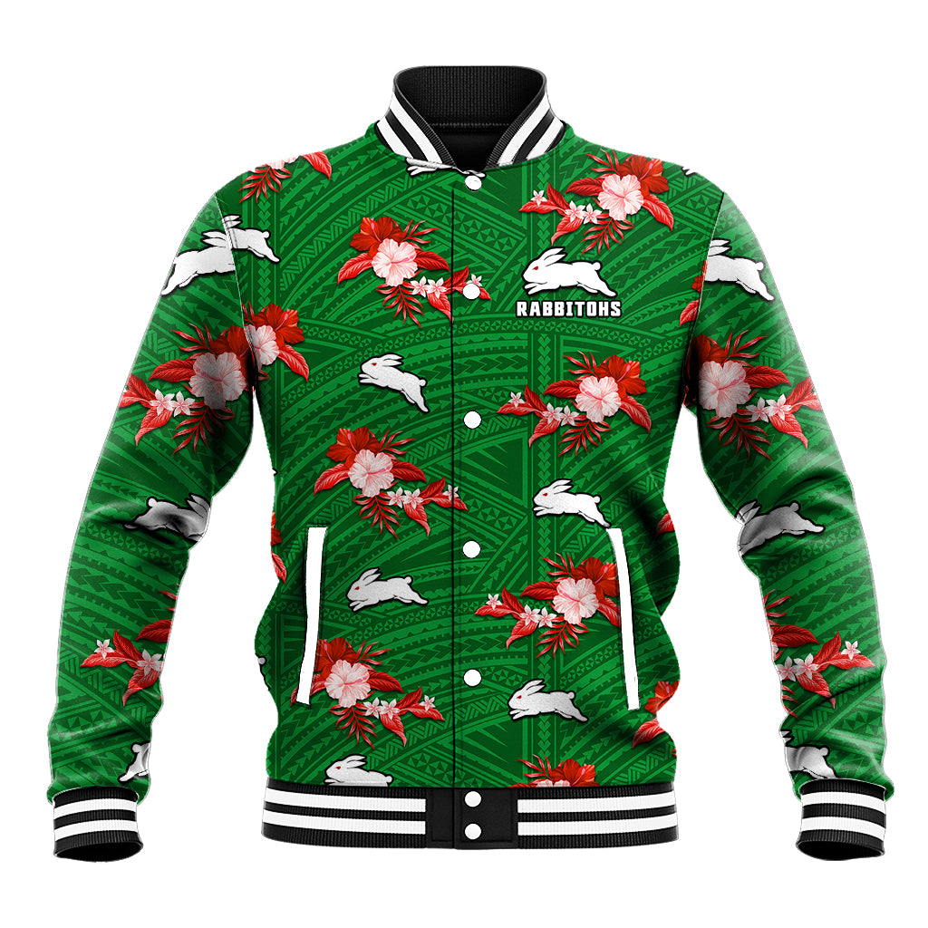 custom-text-and-number-rabbitohs-rugby-baseball-jacket-polynesian-tribal-mix-tropical-hawaiian-style
