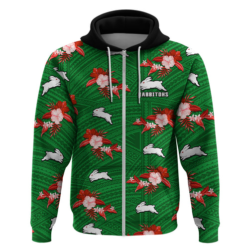 custom-text-and-number-rabbitohs-rugby-hoodie-polynesian-tribal-mix-tropical-hawaiian-style