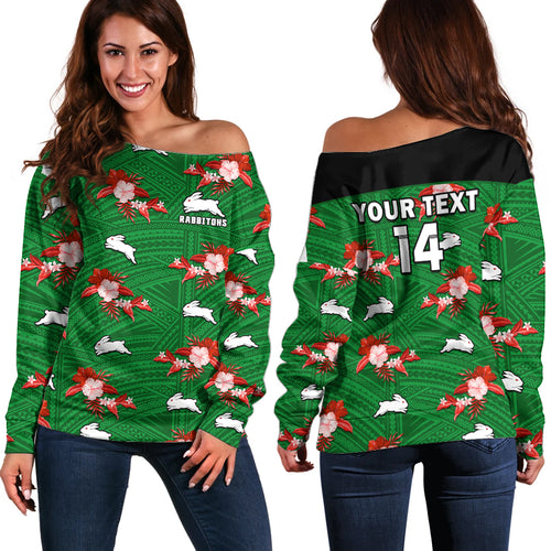 custom-text-and-number-rabbitohs-rugby-off-shoulder-sweater-polynesian-tribal-mix-tropical-hawaiian-style