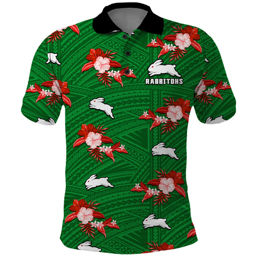 custom-text-and-number-rabbitohs-rugby-polo-shirt-polynesian-tribal-mix-tropical-hawaiian-style