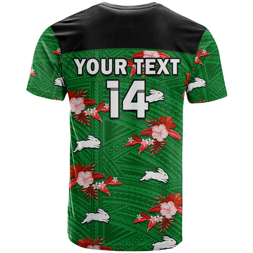 custom-text-and-number-rabbitohs-rugby-t-shirt-polynesian-tribal-mix-tropical-hawaiian-style