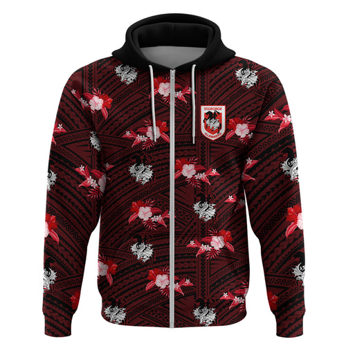 custom-text-and-number-dragons-rugby-hoodie-polynesian-tribal-mix-tropical-hawaiian-style