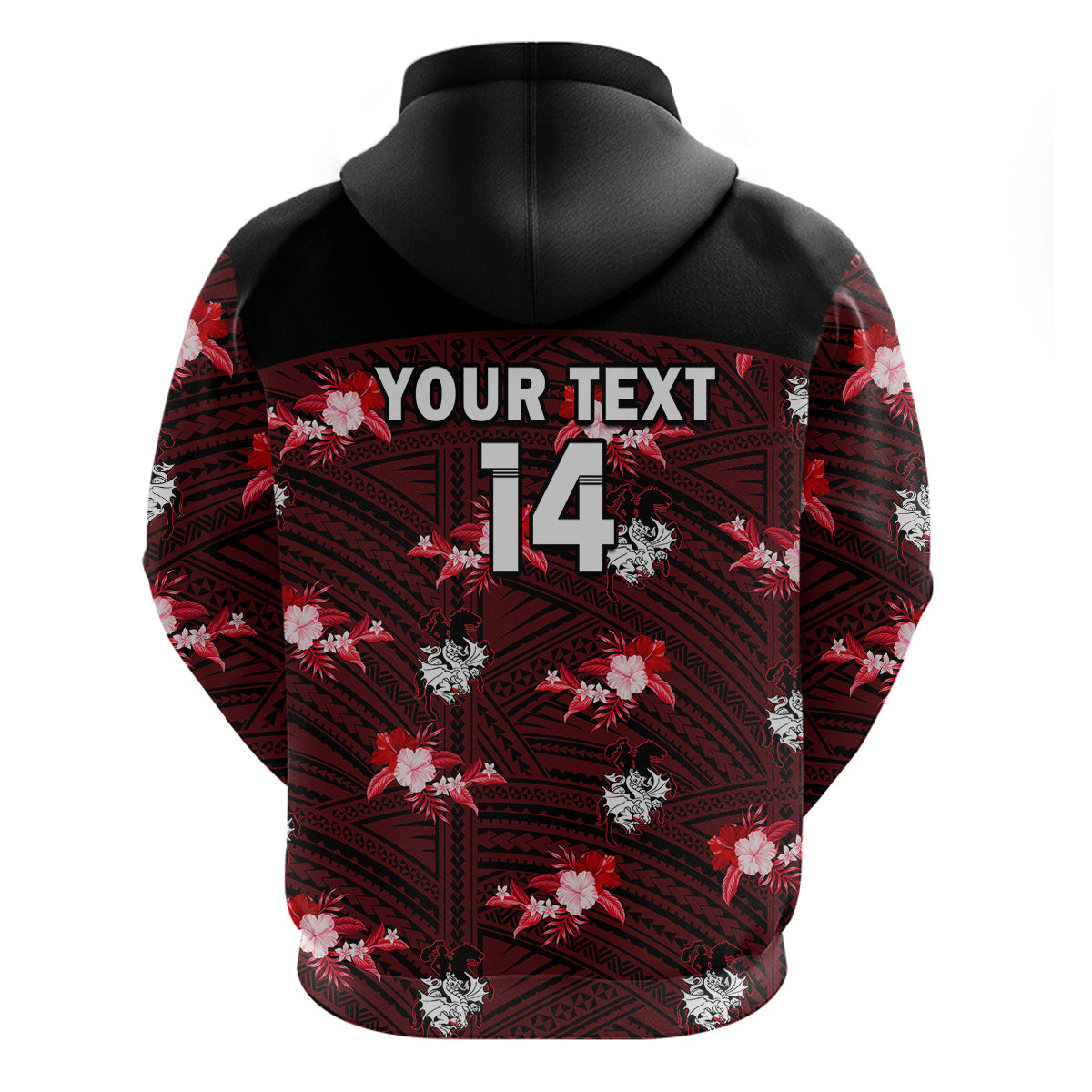 custom-text-and-number-dragons-rugby-hoodie-polynesian-tribal-mix-tropical-hawaiian-style
