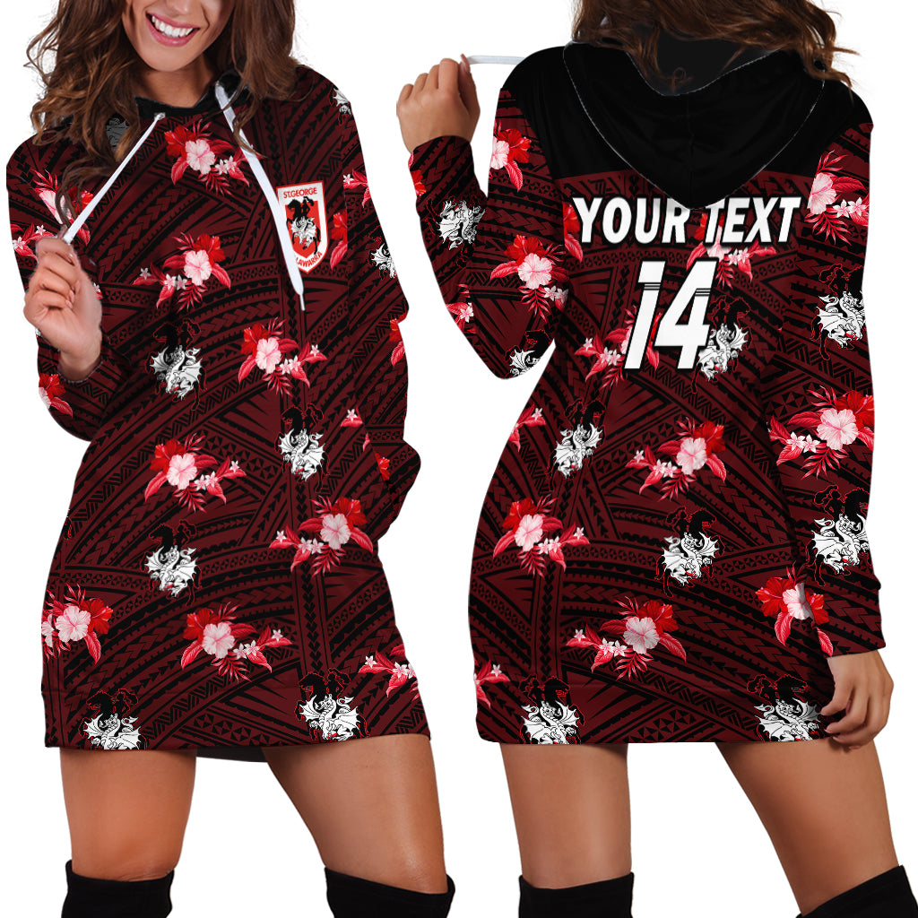 custom-text-and-number-dragons-rugby-hoodie-dress-polynesian-tribal-mix-tropical-hawaiian-style