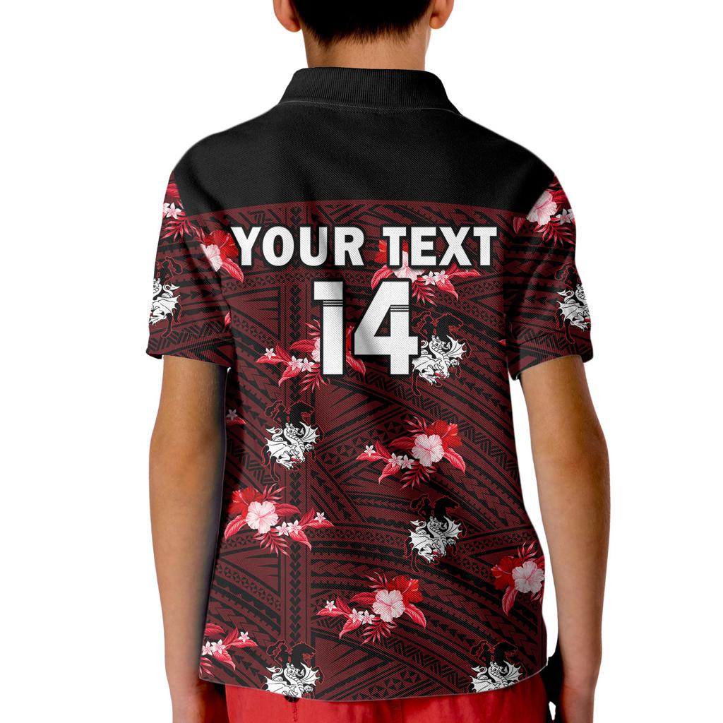 custom-text-and-number-dragons-rugby-kid-polo-shirt-polynesian-tribal-mix-tropical-hawaiian-style
