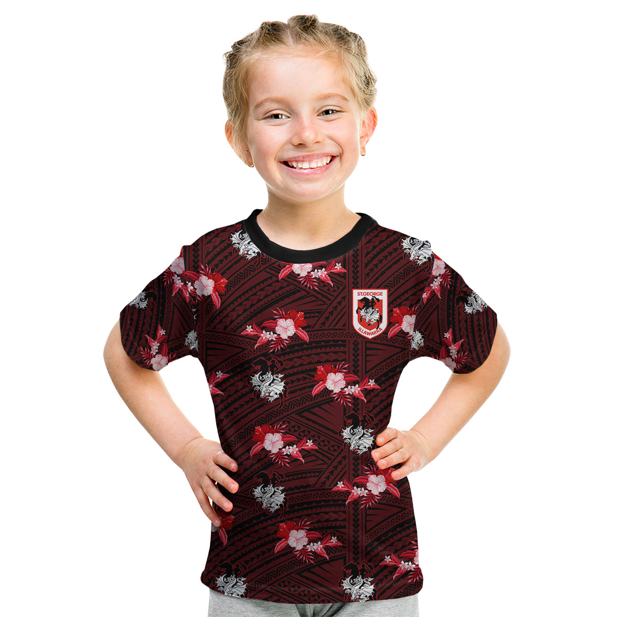 custom-text-and-number-dragons-rugby-kid-t-shirt-polynesian-tribal-mix-tropical-hawaiian-style
