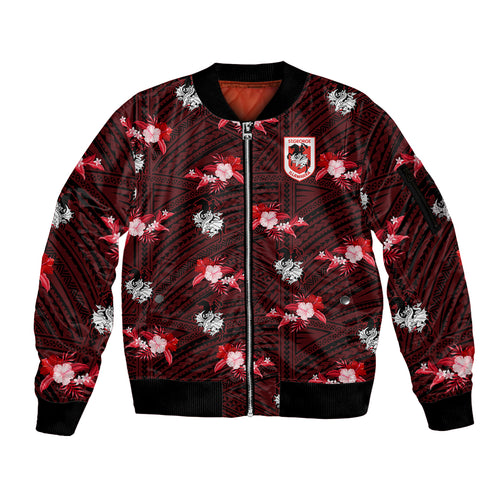 custom-text-and-number-dragons-rugby-sleeve-zip-bomber-jacket-polynesian-tribal-mix-tropical-hawaiian-style