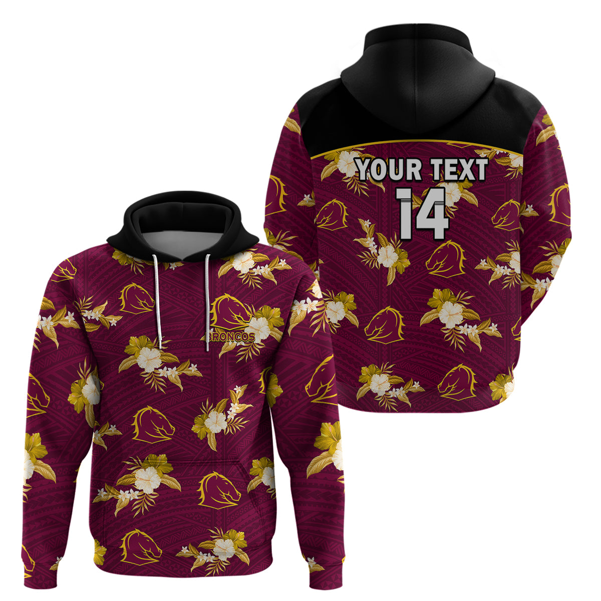 custom-text-and-number-broncos-rugby-hoodie-polynesian-tribal-mix-tropical-hawaiian-style