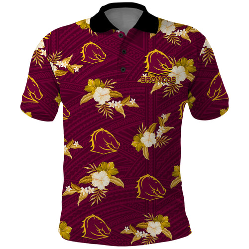 custom-text-and-number-broncos-rugby-polo-shirt-polynesian-tribal-mix-tropical-hawaiian-style