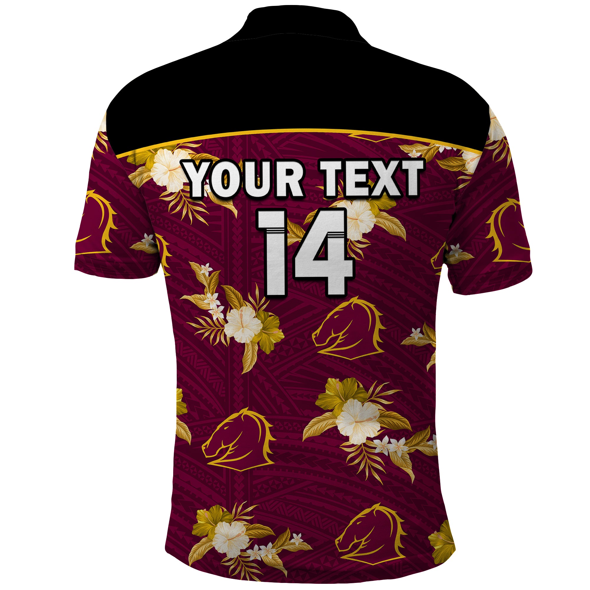 custom-text-and-number-broncos-rugby-polo-shirt-polynesian-tribal-mix-tropical-hawaiian-style