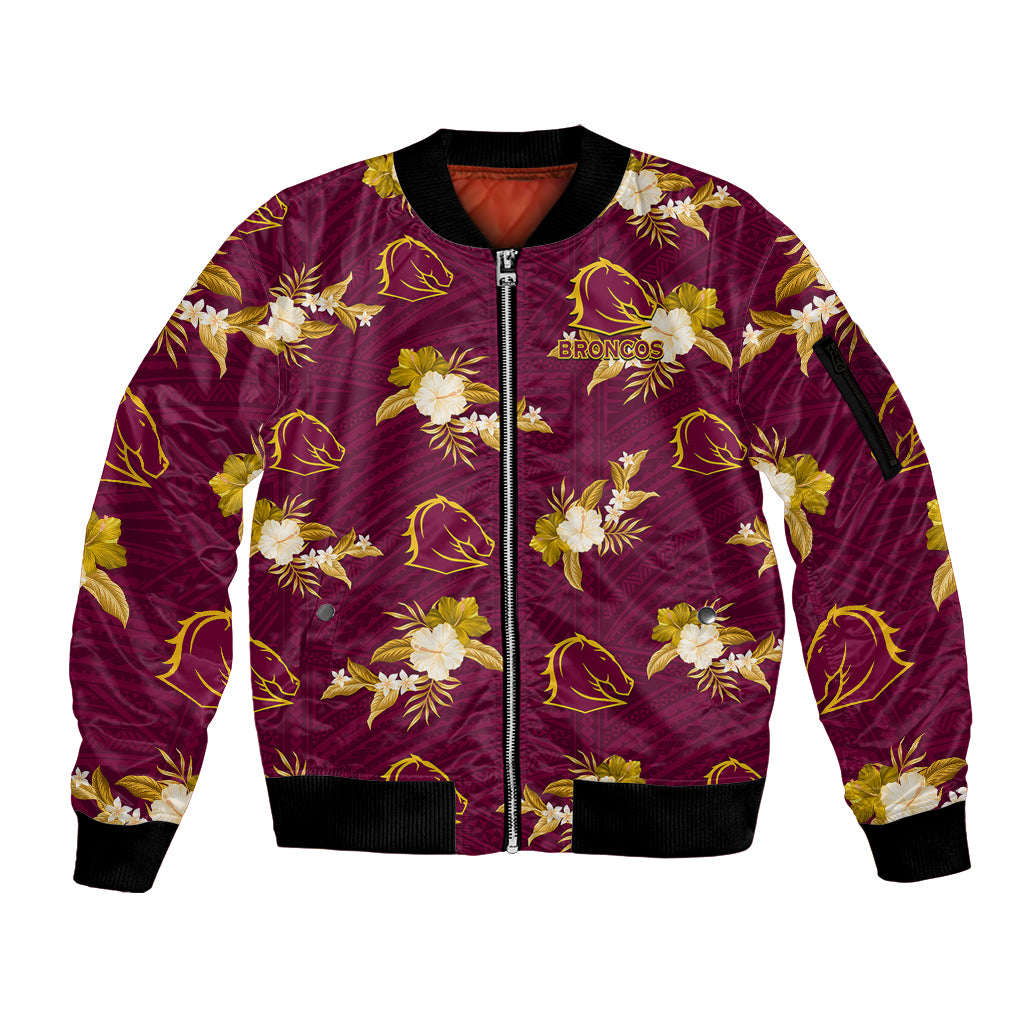 custom-text-and-number-broncos-rugby-sleeve-zip-bomber-jacket-polynesian-tribal-mix-tropical-hawaiian-style