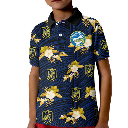 custom-text-and-number-parramatta-eels-rugby-kid-polo-shirt-polynesian-tribal-mix-tropical-hawaiian-style